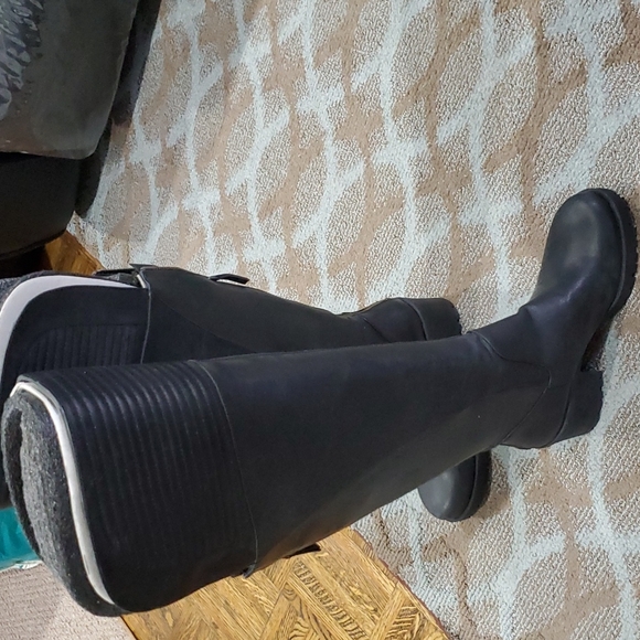 New black over the knee soft leather winter boots Ninewest 8.5 medium - Picture 4 of 11